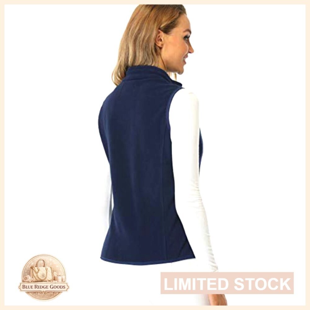 Classic Fit Fleece Vest Polar Soft Sleeveless Zip Up Pockets Layer Friendly - Picture 3 of 7